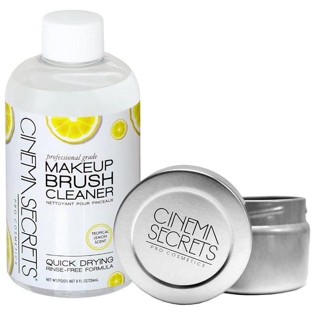 Limpiador de brochas de maquillaje Cinema Secrets 240 ml con lata limpiadora
