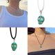 thumbnail image 2 of Turquoise Skull Pendant Clavicle Chain Necklace Cool Skull Charm Choker Unique Irregular Stone Necklace Party Ornament, 2 of 4