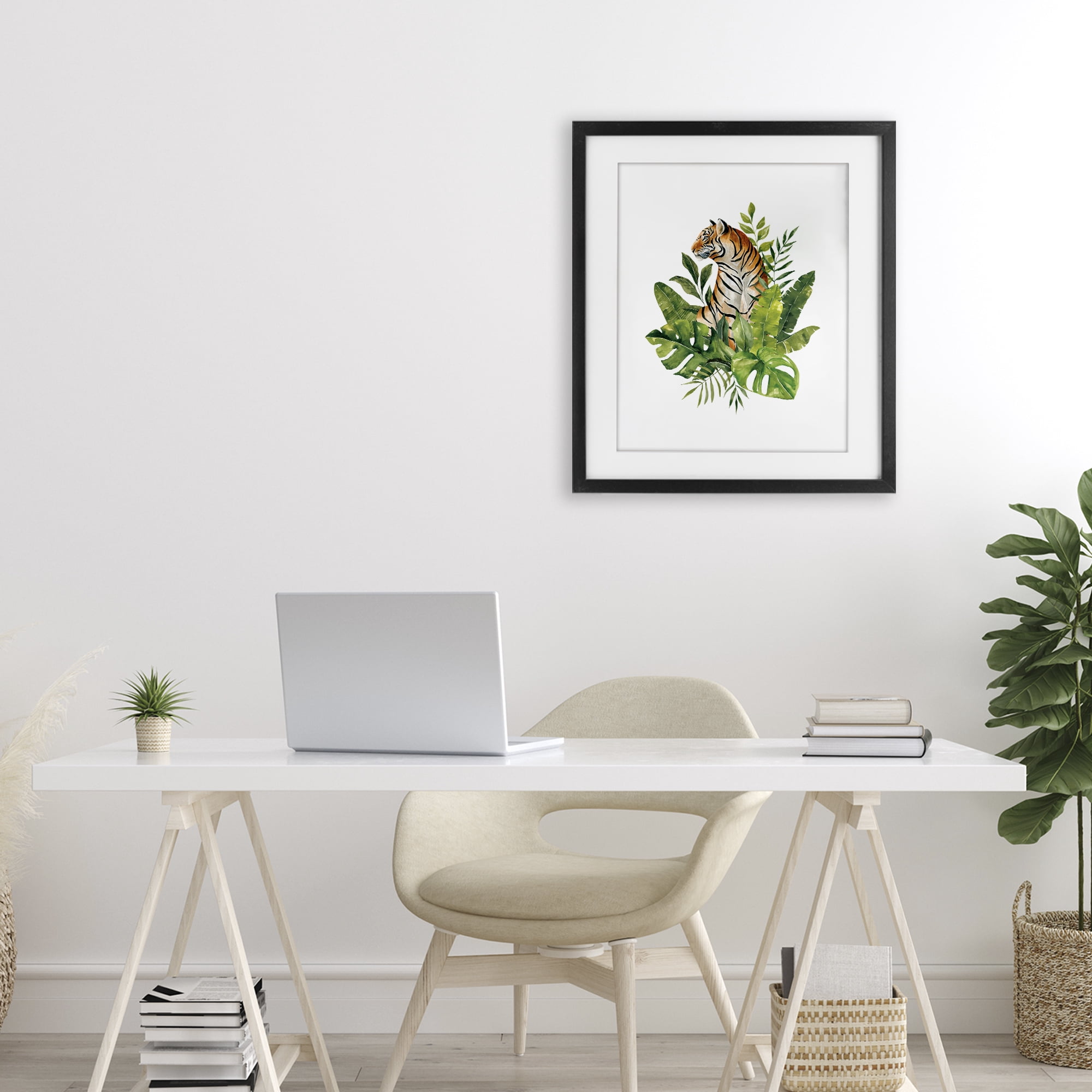 Stupell Industries Exotic Jungle Tiger Black Framed Print Under Glass, design by Bethany Sandoval