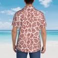 thumbnail image 4 of Pofeuu Rose Gold Abstract Spots Print Hawaiian Shirt for Men Sleeves Casual Button Down Summer Beach Dress Shirts T-Shirts,Large, 4 of 7