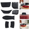 thumbnail image 4 of Funda de silicona antideslizante para asas calientes, para horno, ollas y sartenes 7 piezas negro, 4 of 9