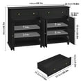 thumbnail image 3 of Homfa 55.1"W Kitchen Black Buffet Cabinet with Storage Drawer & Adjustable Shelf, Wood Coffee Bar Cabinet Sideboard for Dining Room, 3 of 7