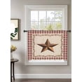 thumbnail image 2 of Sheer Curtains 54 Inch Length, Western Texas Star Retro Semi Sheer Curtains Light Filtering Window Treatment, Rustic Vintage Farm Red Beige Plaid Privacy Voile Drapes for Living Room 52x54 Inch, 2 of 7
