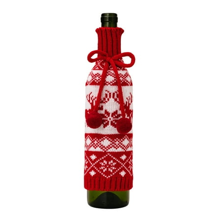

Gzwccvsn Christmas Gifts Christmas Decorations Knitted Wine Bottle Sleeves Woolen Champagne Wine Sleeves Christmas Snowflake Wine Sleeves Christmas Decor