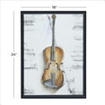 thumbnail image 3 of DecMode 18"W, 24"H Polystone Traditional Violin Framed Wall Art, Brown, 1-Piece, 3 of 8