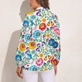thumbnail image 2 of Polish Folk Art Floral Pattern Long Sleeve Blouse Woman Streetwear Casual Shirts Summer Oversize Woman Streetwear Clothing Birthday Present, 2 of 7