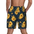 thumbnail image 4 of Goofa Blue Striped Sunflower A Printed Men's Swim Trunks Board Shorts Quick Dry Mens Swimming Trunks with Compression Liner,Breathable Fit Hawaii Beach Shorts-XX-Large, 4 of 9