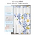thumbnail image 2 of No Hook Shower Curtain with Snap in Liner Summer Lemon Shower Curtain -Fabric Waterproof Inner Liner, Retro Flower Leaves Shower Curtains Washable 72"x72", 2 of 9