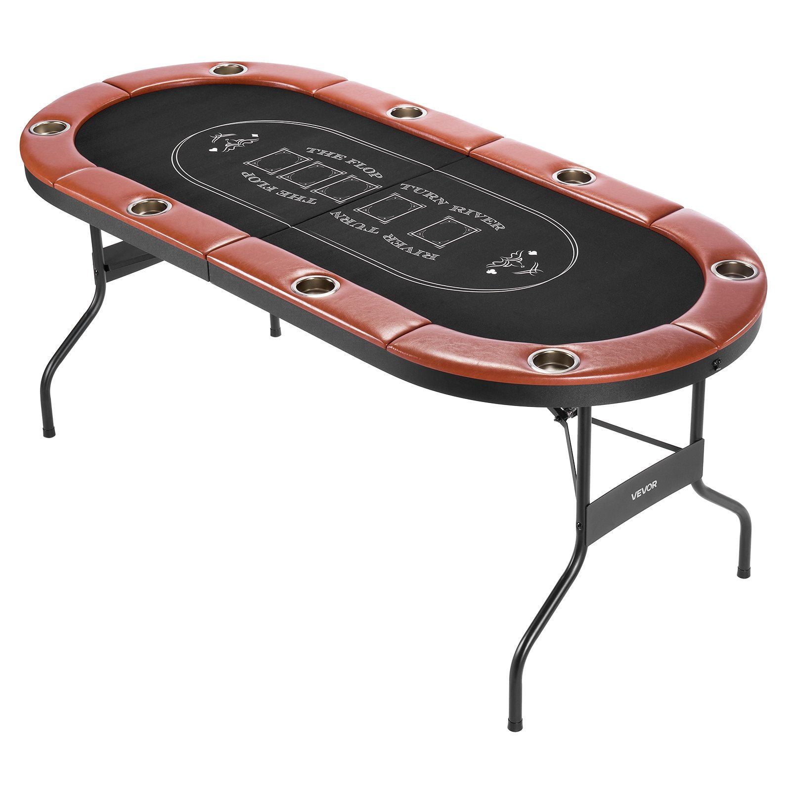 Barrington 10 Player Folding Poker Table with Steel Cup Holders
