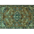 thumbnail image 1 of Ahgly Company Machine Washable Indoor Rectangle Persian Turquoise Blue Traditional Area Rugs, 2' x 4', 1 of 4