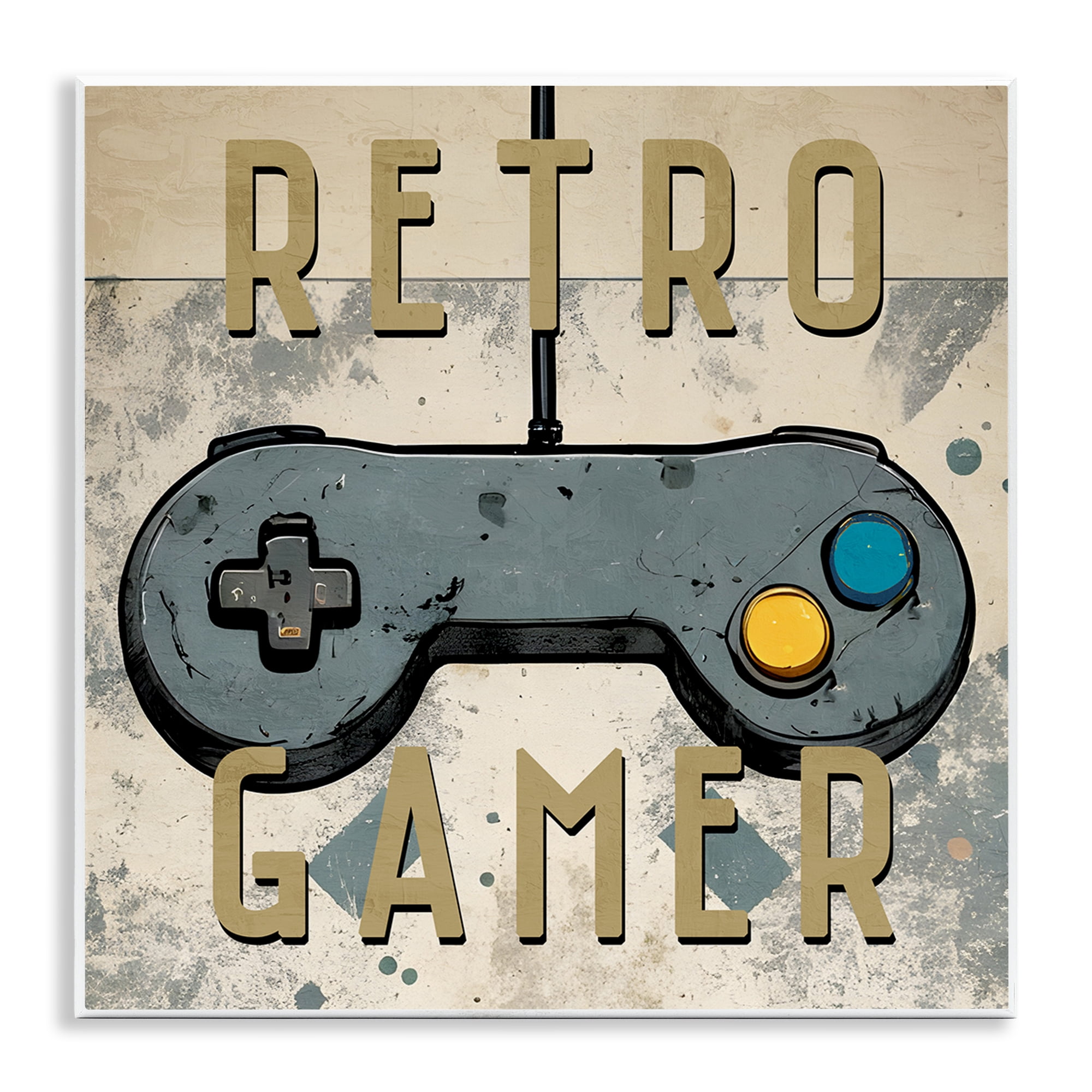 Stupell Industries Retro Gamer Controller Entertainment Painting Unframed Art Print Wall Art 12 x 12