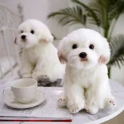 White Puppy Plush Toy -10  Pet Dog Stuffed Animal, Marzis Dog Plush Animal, Realistic Decor for Kid, Pillow Doll Gift