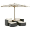 thumbnail image 2 of vidaXL 5 Piece Garden Sofa Set with Cushions Black Poly Rattan Acacia, 2 of 5