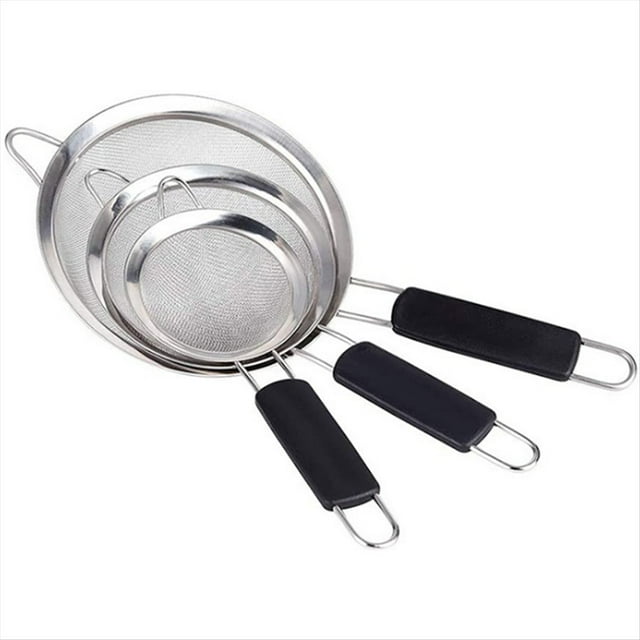 3 Filtros de Fina de Acero Inoxidable para Harina y Huevos.