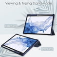 thumbnail image 4 of Allytech SM-X700/SM-X706 Case for Galaxy Tab S8 11",Galaxy Tab S7 2020 SM-T870/T875/T876,Folding Stand Auto Sleep Wake Built-in Pen Holder Clear Back Case for Galaxy Tab S8 2022/S7 11" 2021, Darkblue, 4 of 8