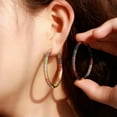 thumbnail image 6 of Multicolor Gold Color CZ Big Round Hoop Earring for Women Luxury Fashion Jewelry, 6 of 9