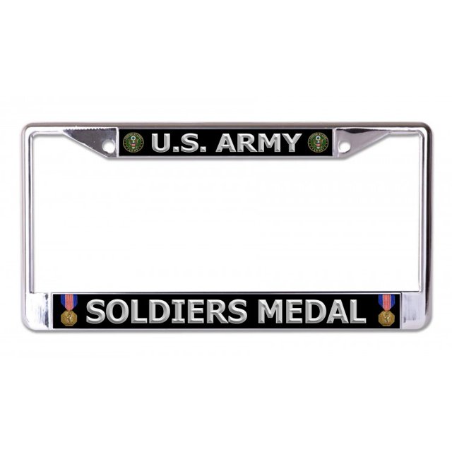 U.S. Army Soldiers Medal Chrome License Plate Frame