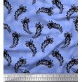 thumbnail image 1 of Soimoi Cotton Poplin Fabric Floral & Peacock Feather Printed Fabric 1 Yard 42 Inch Wide, 1 of 1