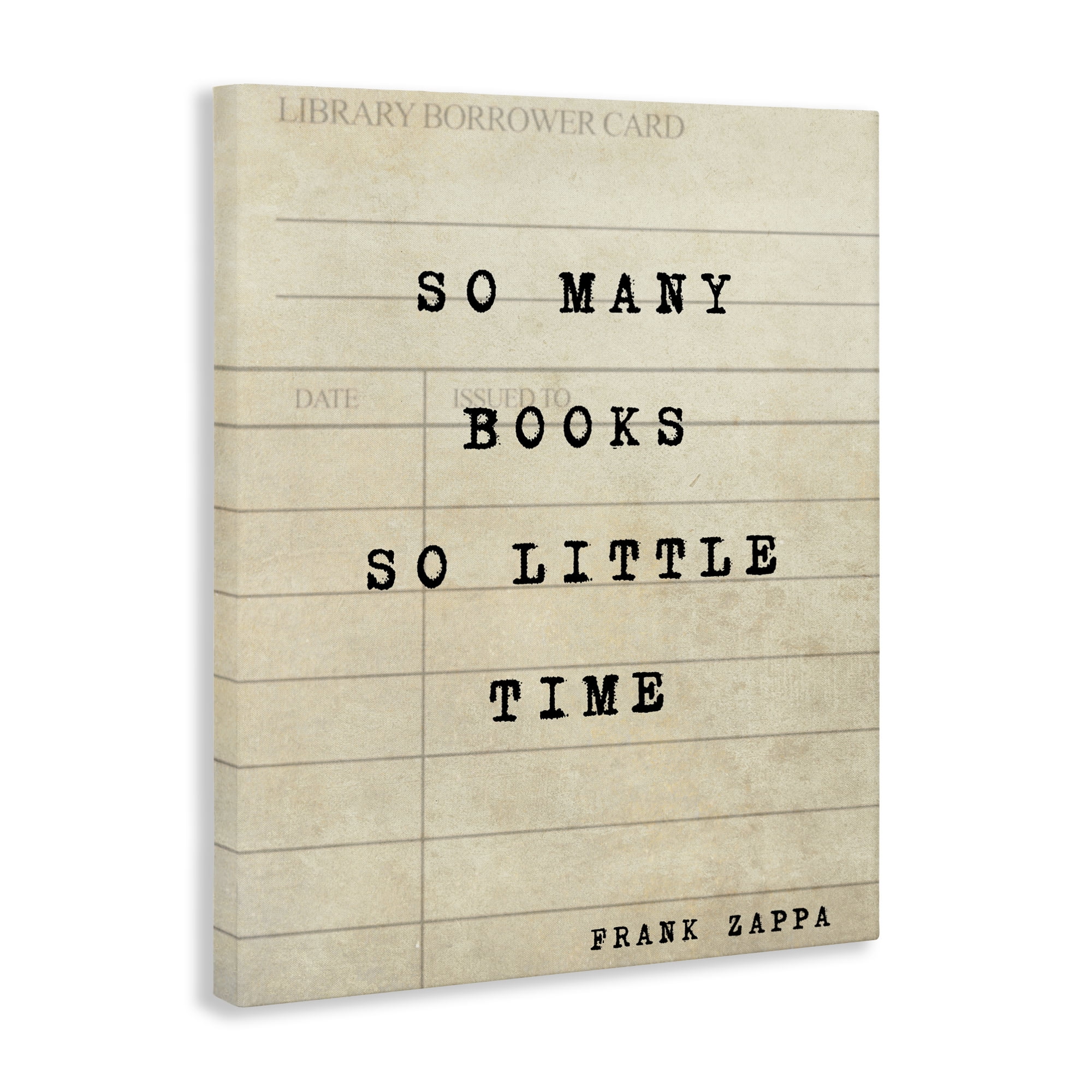 Stupell Industries Many Books & Little Time Canvas Wall Art, design by Julia Frost