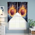 thumbnail image 6 of Swag Curtains Valances for Windows, Basketball on Fire Short Kitchen Window Curtains Over Sink, Water And Lightning Cafe Curtains Panel Set Of 2,Rod Pocket, 36 Inches Length, 6 of 9