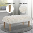 46 Inch White Bedroom Bench Benches for Bedroom White Faux Fur
