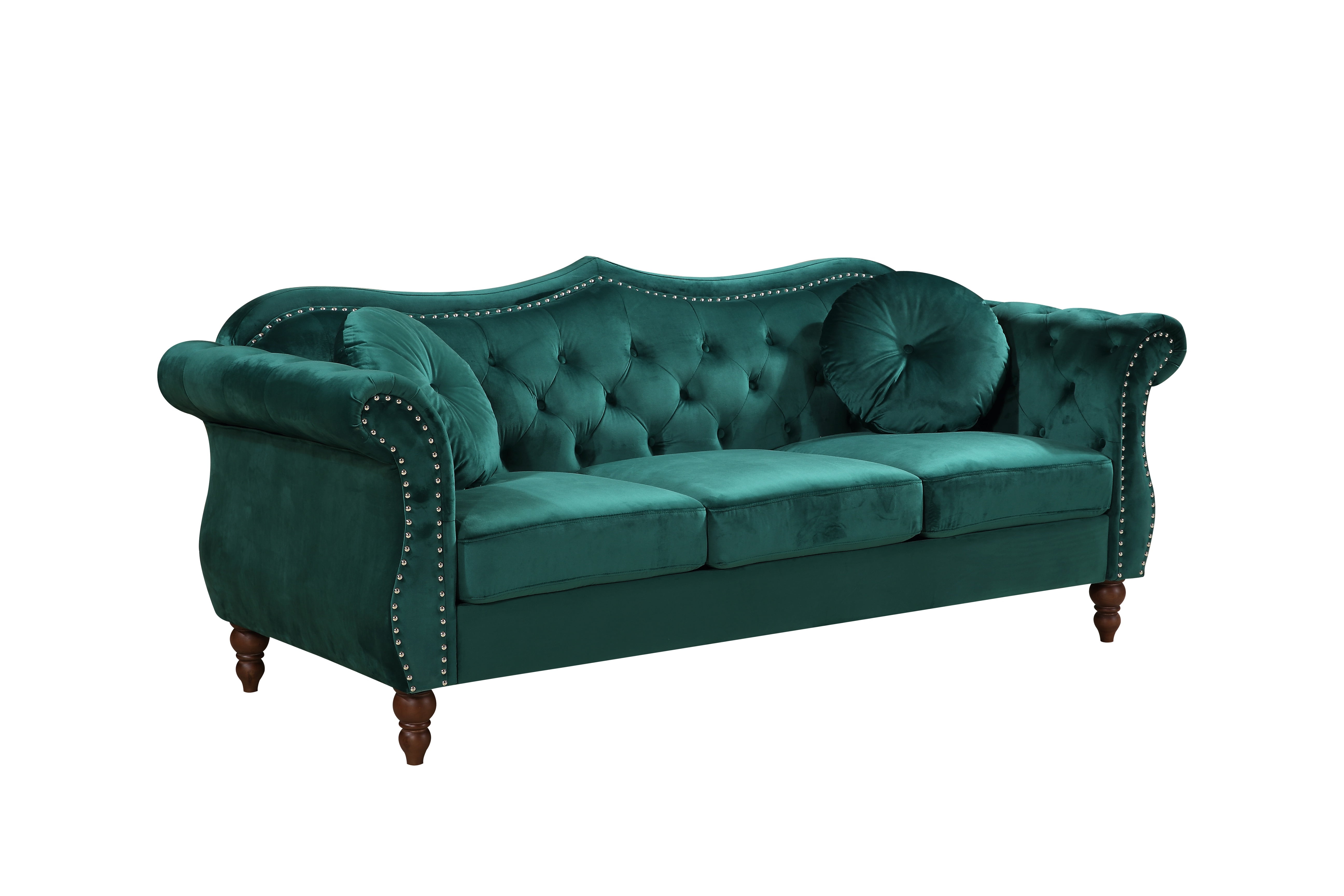 Uspridefurniture Wymore 2Pcs Velvet Living Room Set,Green