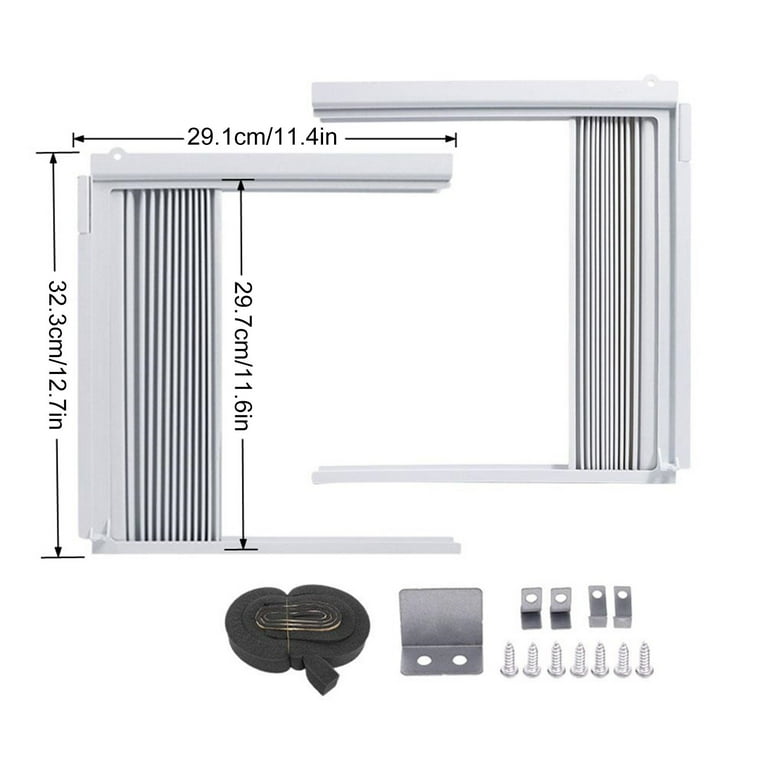 Window AC Side Panel with Frame Air Conditioner Accordion Filler Curtain Replacement Kit Fits Most Window Air Conditioner Units
