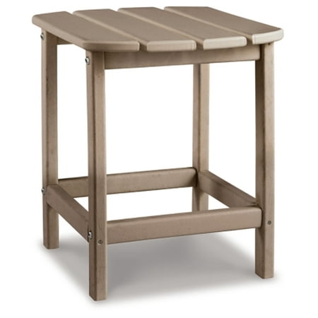 Signature Design by Ashley Sundown Treasure Outdoor Patio HDPE Weather Resistant End Table Brown