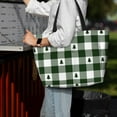 thumbnail image 3 of Japuie Green White Lumberjack Plaid Print Large Capacity Beach Travel Bag,Waterproof Beach Totes Bags for Women Men,Foldable Pool Bag with Zipper, 3 of 5