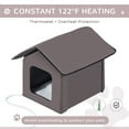 thumbnail image 6 of Pawhut Outdoor Heated Cat House, Brown , 21-in, 6 of 9