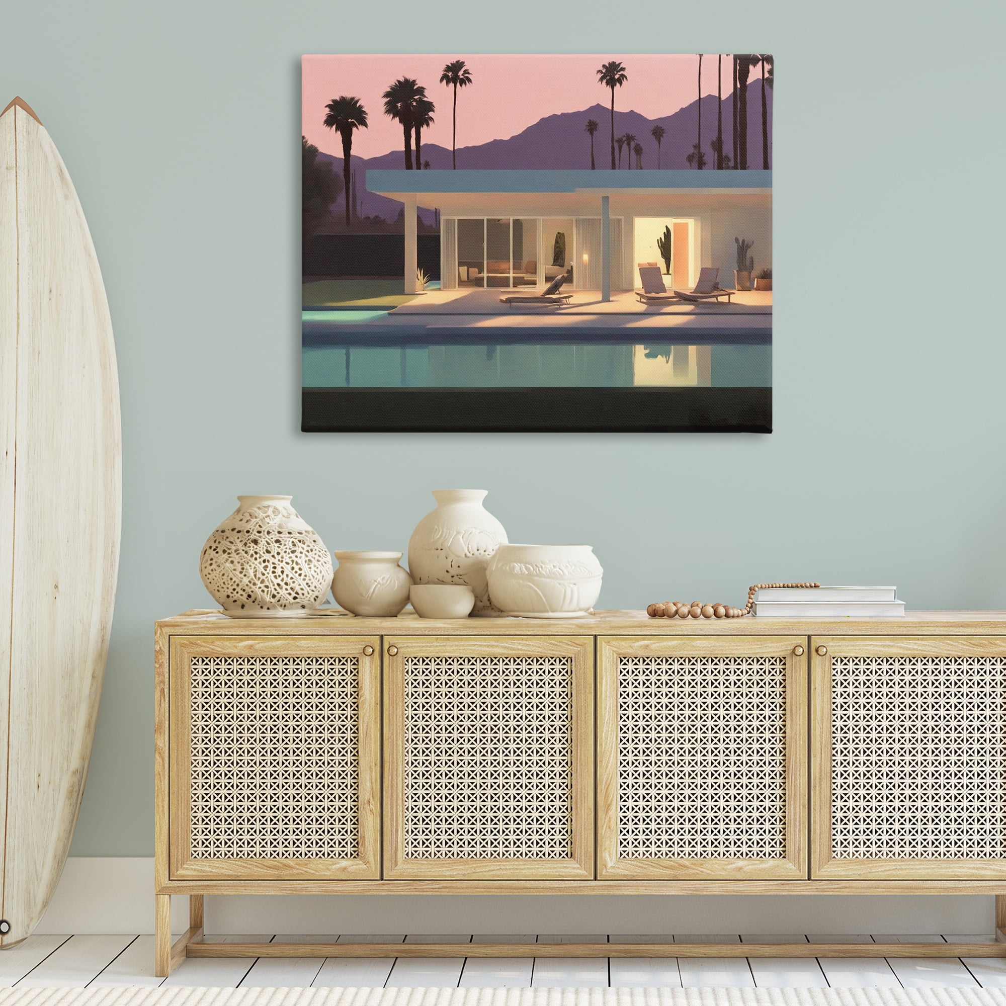 Stupell Industries Summer Pool Reflection Landscape & Nature Painting Wrapped Canvas Art Print Wall Art, 48 x 36