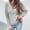 Gray, variant on AOOCHASLIY 2023 Womens Sweater Women Casual Soild Long Sleeve Knit Pullover V-neck Sweater