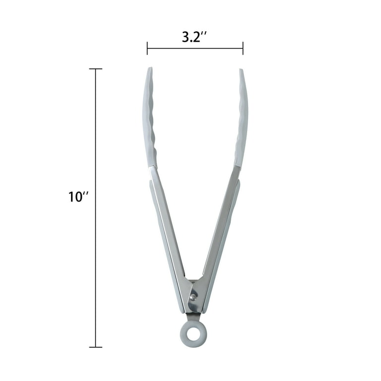Mainstays 9-inch stainless steel and silicone locking tongs with
