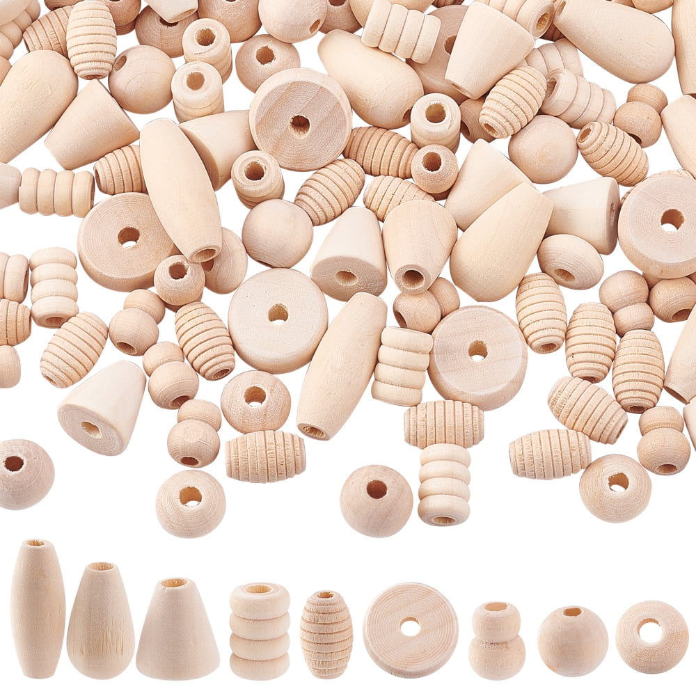 Cousin DIY Assorted Large Hole Natural Wood Beads 20MM & 30MM, Unisex, for  Adults, 656207147, 500g 