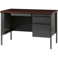thumbnail image 6 of Lorell Fortress Series Mahogany Laminate Top Desk 45.5" x 24" x 29.5" , 1.1" Top - Box Drawer(s), File Drawer(s) - Single Pedestal on Right Side - Square Edge - Material: Steel Frame - Finish: Charcoa, 6 of 8