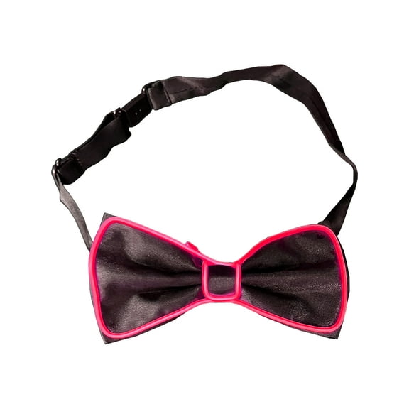 Adult's Pink Lite Up Bow Tie Costume Accessory