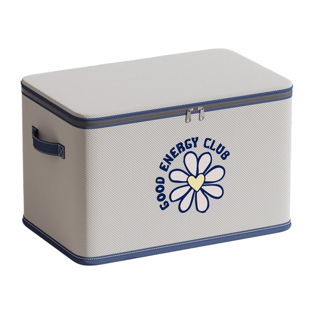 COM1950s Foldable Fabric Storage Bins, Collapsible Closet Organizers with Handles, Large Capacity Underbed Storage Boxes for Home Organization