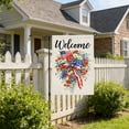 thumbnail image 6 of Yhmxh 4th of July Patriotic Garden Flags 12x18 Double Sided, Small Burlap Independence Day Floral Welcome Garden Flag, Fourth of July Decorations Outdoor Yard Flags for Outside Lawn Porch Decor, 6 of 6