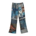 thumbnail image 4 of WILLBEST Pantalones Mujer Pantalones Vaqueros de Pierna Ancha para Mujer, de Cintura Alta, Con Estampado Floral de Los Años 90, Informales, Cómodos y Elásticos. 987 Grande, 4 of 6