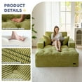 thumbnail image 7 of BYBYME Sofa Couch and Chaise Lounge,L Shaped Cloud-Plush Corduroy Boneless Floor Sofa Bed,Tufted Upholstered Sleeper Chair for Living Room,Green, 7 of 7