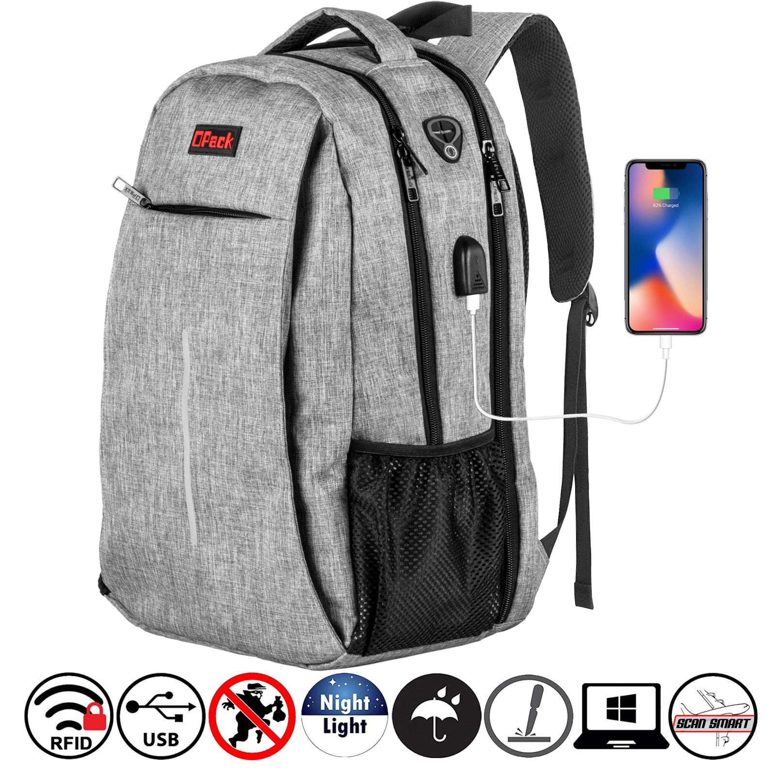 Ecto 1A Plate Ghostbusters Backpack Daypack Rucksack Laptop Shoulder Bag with USB Charging Port 