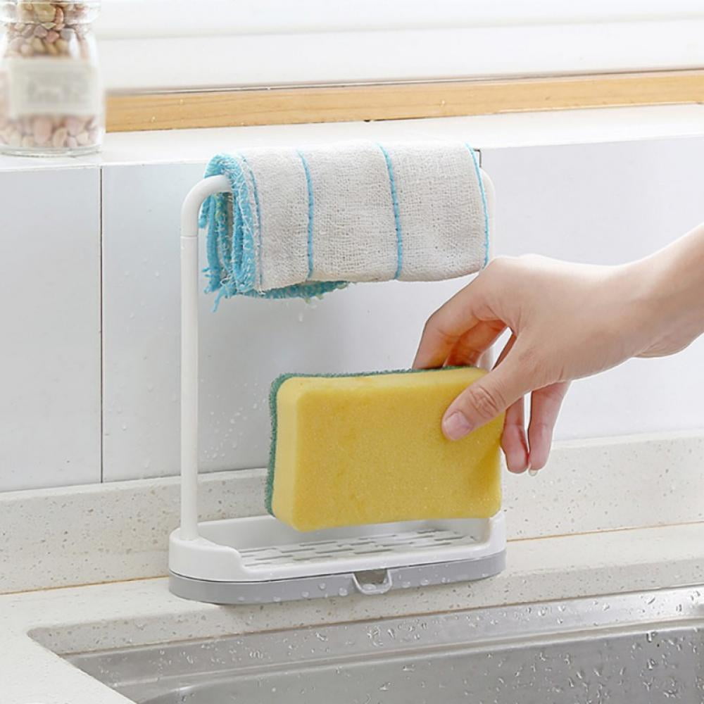 1pc Easy-Clean Silicone Kitchen Soap Tray with Sponge and Scrubber Brushes  - Keep Your Sink Clean and Organized