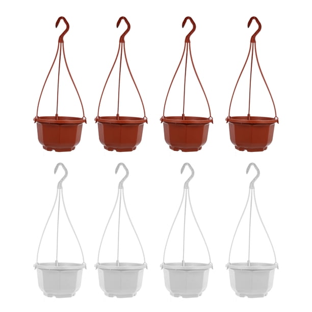 GOOHOCHY 8 sets colgantes macizo de flores canasta colgante plantilla colgante maceta de flores de plástico