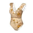 thumbnail image 4 of Yiaed Print Women's Ruffled One Piece Swimsuit V Neck Swimwear Slimming Monokini for Woman-X-Large, 4 of 8