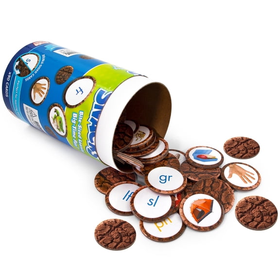 Junior Learning: Blend Snacks - Hands-On Phonics & Letter Blends Practice, Recognition Game, Picture Clues, Cookie Theme Double-Sided Cards, Kids 5