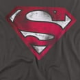 thumbnail image 2 of Superman War Torn Shield Unisex Adult T Shirt, Charcoal, Medium, 2 of 6