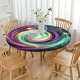 thumbnail image 3 of Colorful Tie Dye Cosmic Spiral Pattern Round Fitted Tablecloth with Elastic Edge,Dining Table Cover Waterproof,Outdoor Round Tablecloth for Camping,Dining,Indoor and Outdoor, 3 of 7