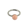 thumbnail image 1 of Anillo de de boda de flores con cuentas de perlas de concha de agua dulce ajustable vintage Rosa coral Yuyangstore Anillo base en blanco, 1 of 6