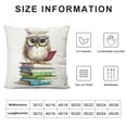 thumbnail image 5 of JRXY  Cute Owl Books Throw Pillow Cover Modern Cushion Square Pillowcase for Sofa Bed Car Home Decorative White, 5 of 5