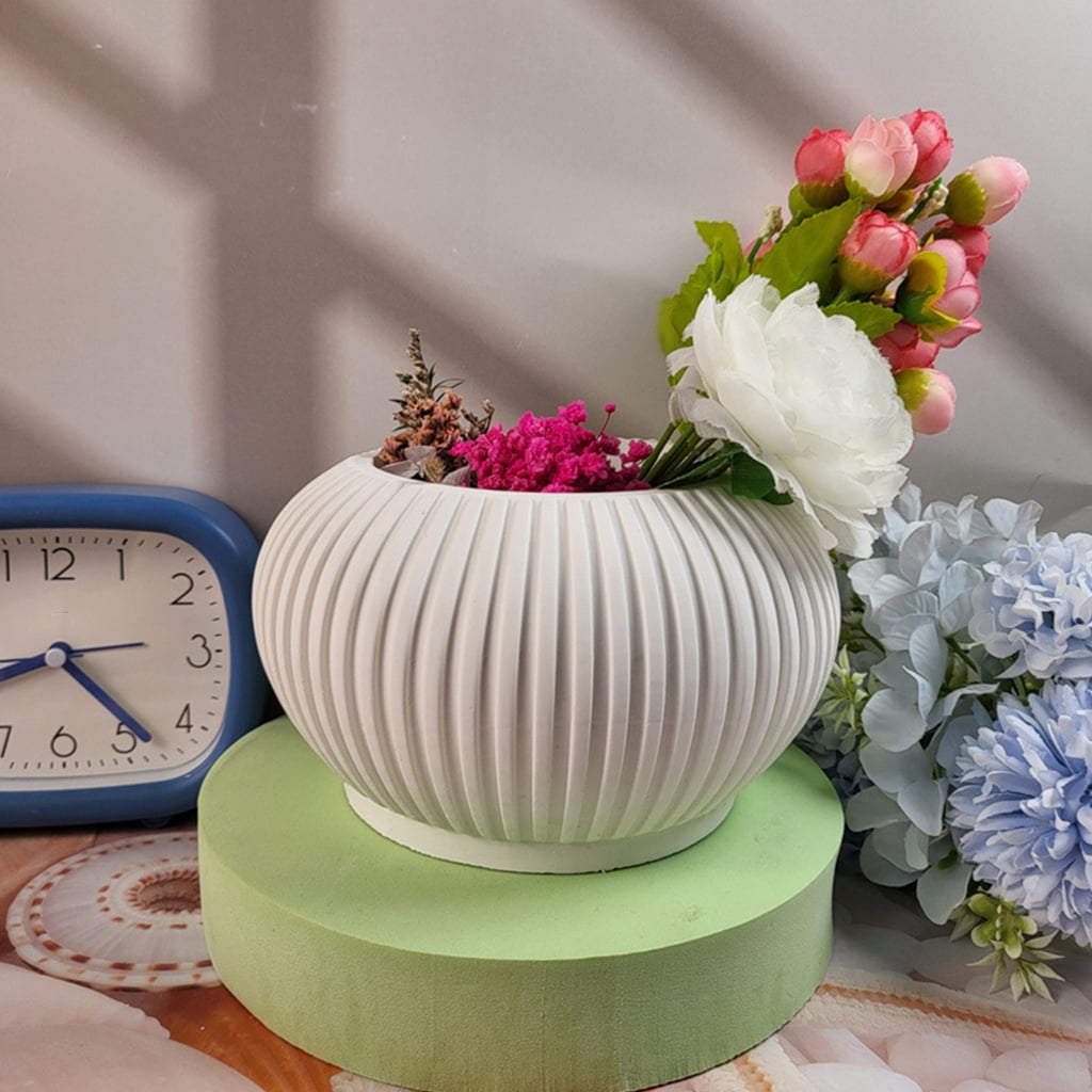lanema Silicone Stripe Planter Mold for Concrete Resin Craft Home Garden Decoration